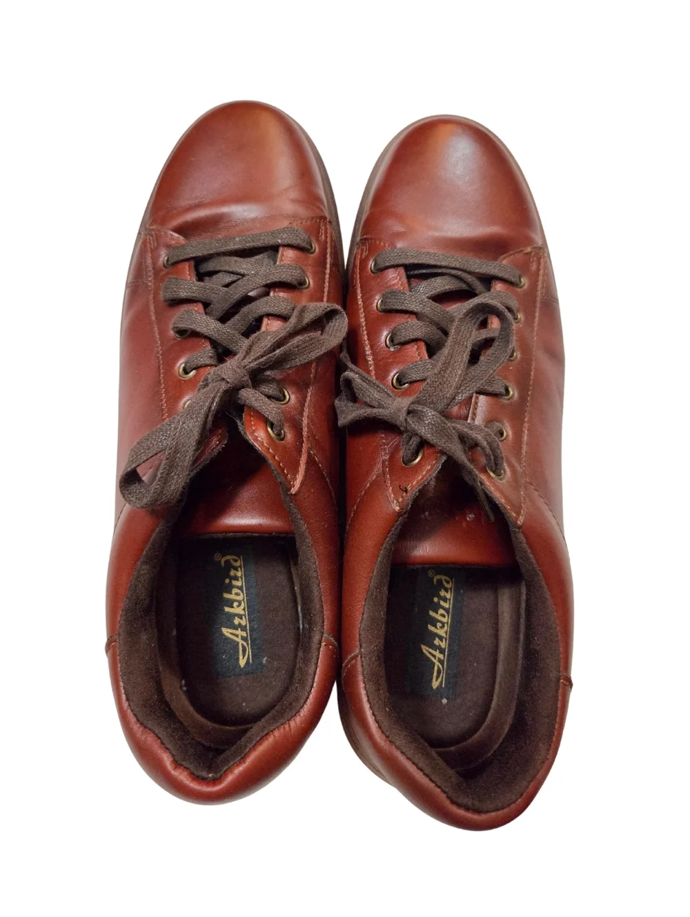 Azkbird Mens 11.5 Oxford Shoes Brown Leather Preppy Office Casual Academia Ivy
